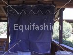 Blue curtain box horse